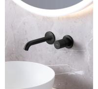 Fortis Bria Grip rubinetto lavabo a parete, SET incluso corpo incasso, 3G20800BB, Bria Grip nero spazzolato [Rubinetteria Bagno > Rubinetteria Lavabo]