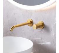 Fortis Bria Grip rubinetto lavabo a parete, SET incluso corpo incasso, 3G20801BG, Bria Grip oro spazzolato [Rubinetteria Bagno > Rubinetteria Lavabo]