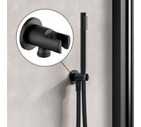 Fortis gomito di collegamento a parete con supporto per doccetta, metallo, rotondo, 5358000BB, Universal nero spazzolato [Rubinetteria Bagno > Flessibili e Prese Acqua]