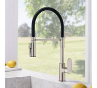 Fortis Lica flex rubinetto da cucina con 2 tipi di getto, orientabile, bocca in silicone flessibile, 1555700SS, Lica acciaio inox spazzolato [Rubinetteria da Cucina > Rubinetti da Cucina]