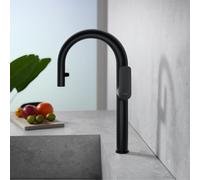 Fortis Mosa extend rubinetto da cucina con 2 tipi di getto, orientabile, bocca estraibile, 0959100BB, Mosa nero spazzolato [Rubinetteria da Cucina > Rubinetti da Cucina]