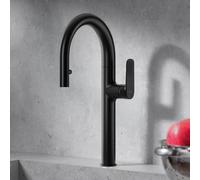 Fortis Mosa extend rubinetto da cucina con 2 tipi di getto, orientabile, bocca estraibile, 0959100MB, Mosa nero opaco [Rubinetteria da Cucina > Rubinetti da Cucina]