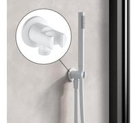 Fortis presa d'acqua con supporto doccetta, metallo, rotonda, 5358000MW, Universal bianco opaco [Rubinetteria Bagno > Gomito di collegamento a parete]