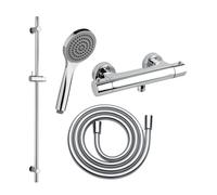Fortis set doccetta con termostatico, doccetta con 1 getto, asta saliscendi, flessibile doccetta, 78511THPC+50129TTPC+53162150PC+15505PC, Brera cromo [Rubinetteria Bagno > Rubinetteria Doccia]
