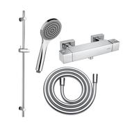 Fortis set doccetta con termostatico, doccetta con 1 getto, asta saliscendi, flessibile doccetta, 84511THPC+50129TTPC+53162150PC+15505PC, Scala cromo [Rubinetteria Bagno > Rubinetteria Doccia]