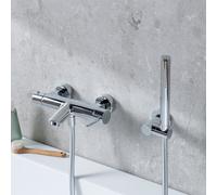 Fortis set vasca con rubinetteria, doccetta ad asta in metallo, supporto doccetta, flessibile doccetta, 7811100PC+5318500PC+53162125PC+15504PC, Brera cromo [Rubinetteria Bagno > Rubinetteria Vasca]