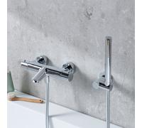 Fortis set vasca con termostatico, doccetta ad asta in metallo, supporto doccetta, flessibile doccetta, 78111THPC+5318500PC+53162125PC+15504PC, Brera cromo [Rubinetteria Bagno > Rubinetteria Vasca]