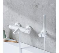 Fortis set vasca con termostatico, doccetta ad asta in metallo, supporto doccetta, flessibile doccetta, 78111THMW+5318500MW+53162125MW+15504MW, Brera bianco opaco [Rubinetteria Bagno > Rubinetteria Va