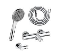 Fortis set vasca con termostatico, doccetta con 1 getto, asta saliscendi, supporto doccetta, flessibile doccetta, 78111THPC+5318500PC+53162125PC+15505PC, Brera cromo [Rubinetteria Bagno > Rubinetteria