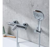 Fortis set vasca con termostatico, doccetta Push con 3 getto, supporto doccetta, flessibile doccetta, 78111THPC+5318500PC+53162125PC+15507PC, Brera cromo [Rubinetteria Bagno > Rubinetteria Vasca]