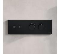 Fortis termostatico, 2 uscite, installazione orizzontale, per corpo incasso Blocco, 50712THMB, Blocco nero opaco [Rubinetteria Bagno > Rubinetteria Doccia]