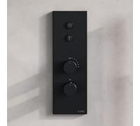 Fortis termostatico, 2 uscite, installazione verticale, per corpo incasso Blocco, 50722THBB, Blocco nero spazzolato [Rubinetteria Bagno > Rubinetteria Doccia]