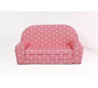 FORTISLINE W386 - Divano pieghevole per bambini, motivo a scelta (rosa con stelle bianche)