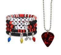 Fortivae Bracciale e Collana Ispirati All'amicizia Tra Sconosciuti, 6 Pezzi Bracciale e Collana “Friends Don't Lie”, Accessori Gioielli Charm, Regali per Fan di Stranger, Amici e Amanti