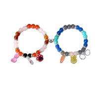 Fortivae Braccialetti Coordinati per Coppie Migliori amici Amicizia, 2 Braccialetti Magnetici con Ciondoli, Braccialetti Personalizzati con Personaggi dei Cartoni Animati Regali per Fan
