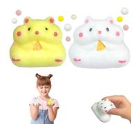 Fortivae Squishy, 2 PCS Giocattoli da Spremere Criceto, Kawaii Animali Squishys, Fidget Squeeze Toys, per Bambini Adolescenti Adulti(Giallo & Bianco