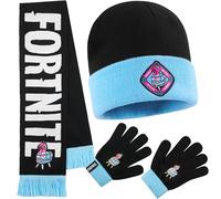 Fortnite Berretto Bambino Set Invernale, 3pz Cappellino, Sciarpa e Guanti per Viaggi Scuola, Regalo Ragazzo Adolescenti