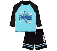 Fortnite Costume Piscina Bambino Due Pezzi, Costumi Mare Bambino A Maniche Lunghe con Pantaloncini da Bagno, Costume Bagnoper Bambini 8-9 Anni