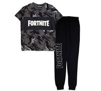 Fortnite Emotes Camo-Pigiama Lungo Set, Black, 7-8 Anni Bambini e Ragazzi