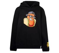Fortnite - Felpa con Cappuccio Bambino - Felpa Nera con Motivo Hot Dog Felpa con Cappuccio 100% Cotone - Merchandising Ufficiale