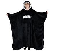 Fortnite Felpa Oversize Bambino Ragazzi 14+ Cappuccio Coperta Indossabile Extra Lungo Poncho Pile Giocatore Regali Bambini (Nero Lungo Adolescenti 14+)