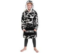 Fortnite Felpa Oversize Bambino Ragazzi 14+ Cappuccio Coperta Indossabile Extra Lungo Poncho Pile Giocatore Regali Bambini (Mimetica Nera Bambini)