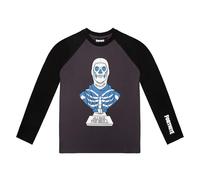 Fortnite Maglia a maniche lunghe da ragazzo - Nero/Grigio - Skull Trooper Design, Maglione, Prodotto con Licenza Ufficiale, Maglietta per bambini con Girocollo & Stampa sulle maniche - Taglia 140-176