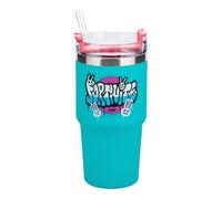 Paladone Fortnite - Borraccia termica blu da 600 ml con cannuccia e bicchiere, con licenza ufficiale, per bevande calde e fredde, tè, caffè