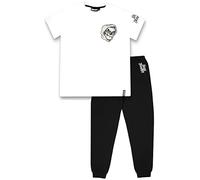 Fortnite - Pigiama per Bambini in Bianco e Nero con Motivo Skull Trooper, 100% Cotone, Prodotto Ufficiale, Nero/Bianco - Teschio, 13 Anni