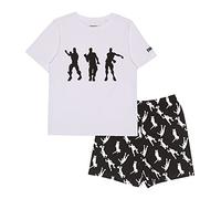 Fortnite Tanzen Emotes Jungen Short Pyjama Set Weiß Schwarz 170 | PS4 PS5 Xbox Gamer Geschenke, Schule Jungen Pjs, Kinderkleidung, Kindergeburtstags-Geschenk-Idee