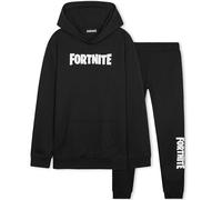 Fortnite Tuta Ragazzo, Completo Tuta Bambino con Felpa con Cappuccio e Pantaloni, Comodo Abbigliamento da Casa, Regali Ragazzi (9-10 Anni, Nero/Bianco)
