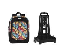 FORTNITE , Zaino Organizzato Con Trolley Staccabile Unisex Bambini E Ragazzi, Blu/Nero, Taglia unica