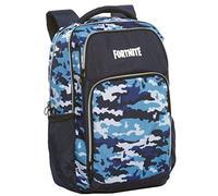 FORTNITE - Zaino Organizzato, Spallacci Regolabili, Con Scomparti, Porta PC, Chisuo Con Zip, Scuola Elementare, Media, Superiori, cm 42x34x23 - Blu Camo