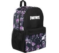 Fortnite Zaino scolastico per ragazzi, nero, grande, A4, multicompartimento, con tasche in rete e spallacci imbottiti regolabili, nero/viola