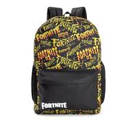 Fortnite Zaino unisex per bambini con logo nero e giallo, zaino per la scuola con cerniera per libri e forniture | Design con stampa grafica | Back to School Essentials Merch