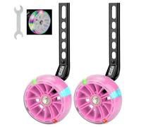 FORTOP Ruote da allenamento per bicicletta, coppia di ruote posteriori robuste con kit stabilizzatore montato per biciclette per bambini ragazzi e ragazze bici a velocità singola con dimensioni da 12