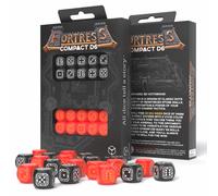 Fortress Compatto D6 Dadi Set Nero e Rosso Ruolo Gioco Giochi Q-Workshop STCB04