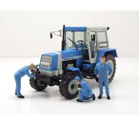 Fortschritt ZT 323 Trattore Con 3 Figure Blu E Bianco Modellino 1:32 Schuco
