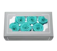 FORTTS Rosa conservata di grado A, 5-6 cm, eterna naturale di alta qualità, 6 pezzi/scatola, rosa eterna per la mamma, San Valentino, regali di compleanno, matrimoni, casa, feste, decorazioni fai da