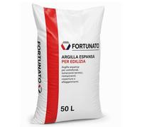 FORTUNATO Argilla Espansa per Edilizia, Isolante Termoacustico, Granulometria 8-20 mm, 50 L, Materiale Naturale Riciclabile