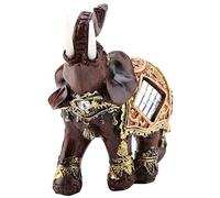Fortunato Feng Shui, statuetta in legno a venatura elefante, statuetta per ricchezza, decorazione per la casa (grana di legno media)