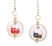 Fortunato gatto auto specchietto retrovisore ciondolo cinese in ceramica appeso ornamento decorazione per la casa, rosso + nero utile e pratico, durata