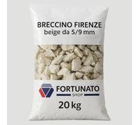 FORTUNATO Granulato di Marmo Toscano Beige, 5/9 mm, Ghiaia Decorativa per Giardini e Interni, Breccino Ornamentale, Sacco da 20 kg