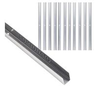 FORTUNATO Guida Standard Sagoma U Lunghezza 2 m Profilo Preforato Acciaio Spessore 0,6 mm Fissaggio Cartongesso 12 Pezzi (30 x 28 x 30 mm)