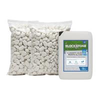 FORTUNATO Kit Stabilizzazione Ciottoli, 5L Legante con 2 Sacchi da 25 Kg, per Pavimentazioni Esterne (Granulometria: 40/60 mm)