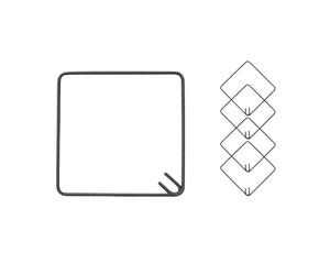 FORTUNATO Kit Staffe di Rinforzo in Ferro Sagomato, 40x40 cm, Ø 5 mm, Piegatura 135°, per Strutture Cemento Durevoli (Pezzi : 50)