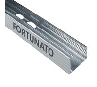 FORTUNATO Montante a C in Acciaio Zincato DX51D+Z per Cartongesso, 0,6 mm, Lunghezza 1 m, Preforato (47 x 99 x 50 mm, 2 pezzi)