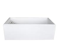 FORTUNATO Pilozza Lavatoio Bianco Rettangolare Serie Ostuni Calcestruzzo Cemento 84 x 50 x H.28 cm Bucato Lavanderia