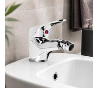 FORTUNATO Rubinetto Miscelatore Bidet in Ottone Cromato con Piletta Cartuccia 40mm e Aeratore orientabile