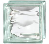 FORTUNATO Vetromattone Effetto Acqua Ondulato Giochi Luce Diffusione Armoniosa 190 x 190 x 80 mm Pareti Divisorie Open Space (Trasparente Caribe)